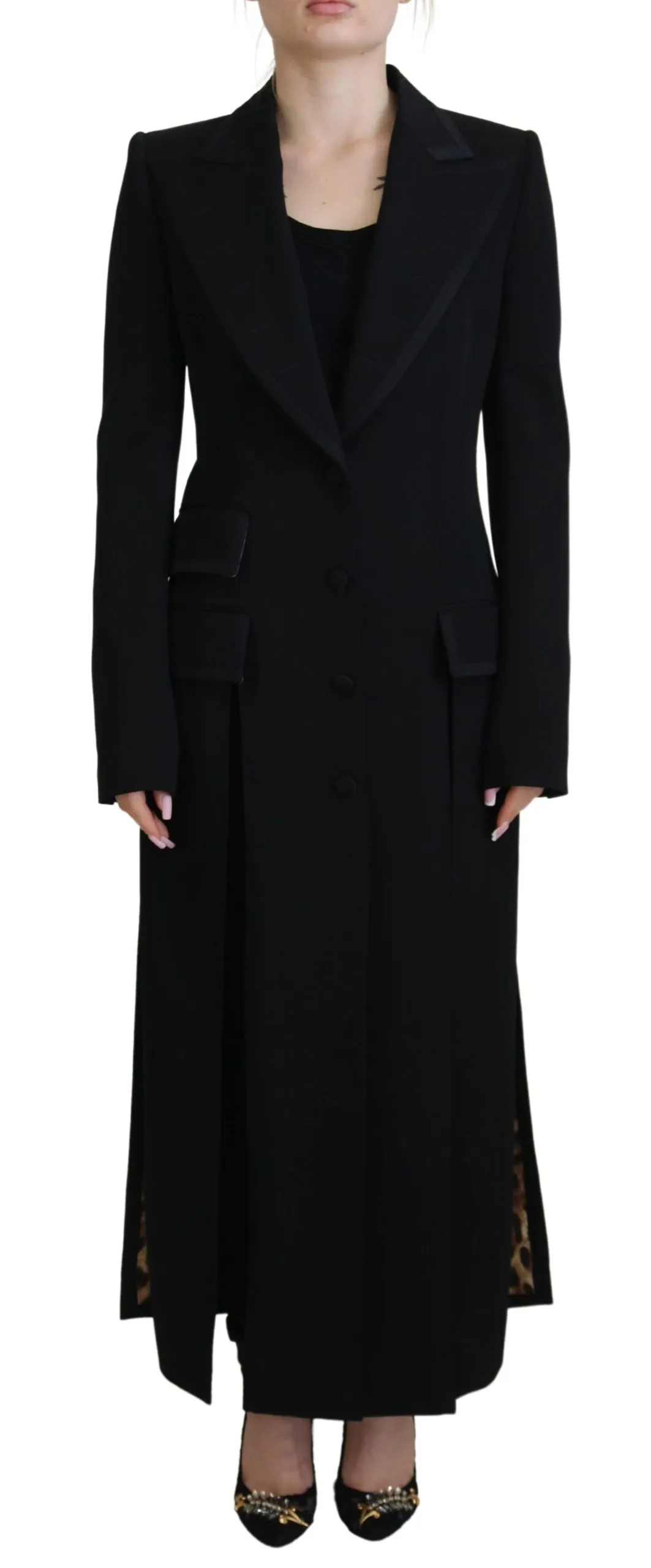 Dolce & Gabbana Women's Elegant Black Trench Blazer Jacket