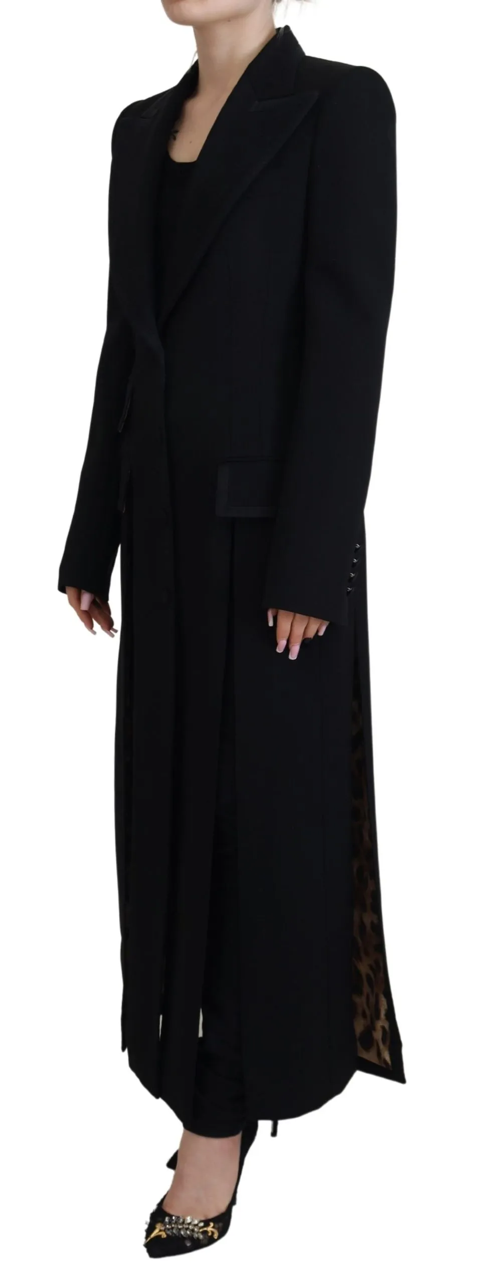 Dolce & Gabbana Women's Elegant Black Trench Blazer Jacket