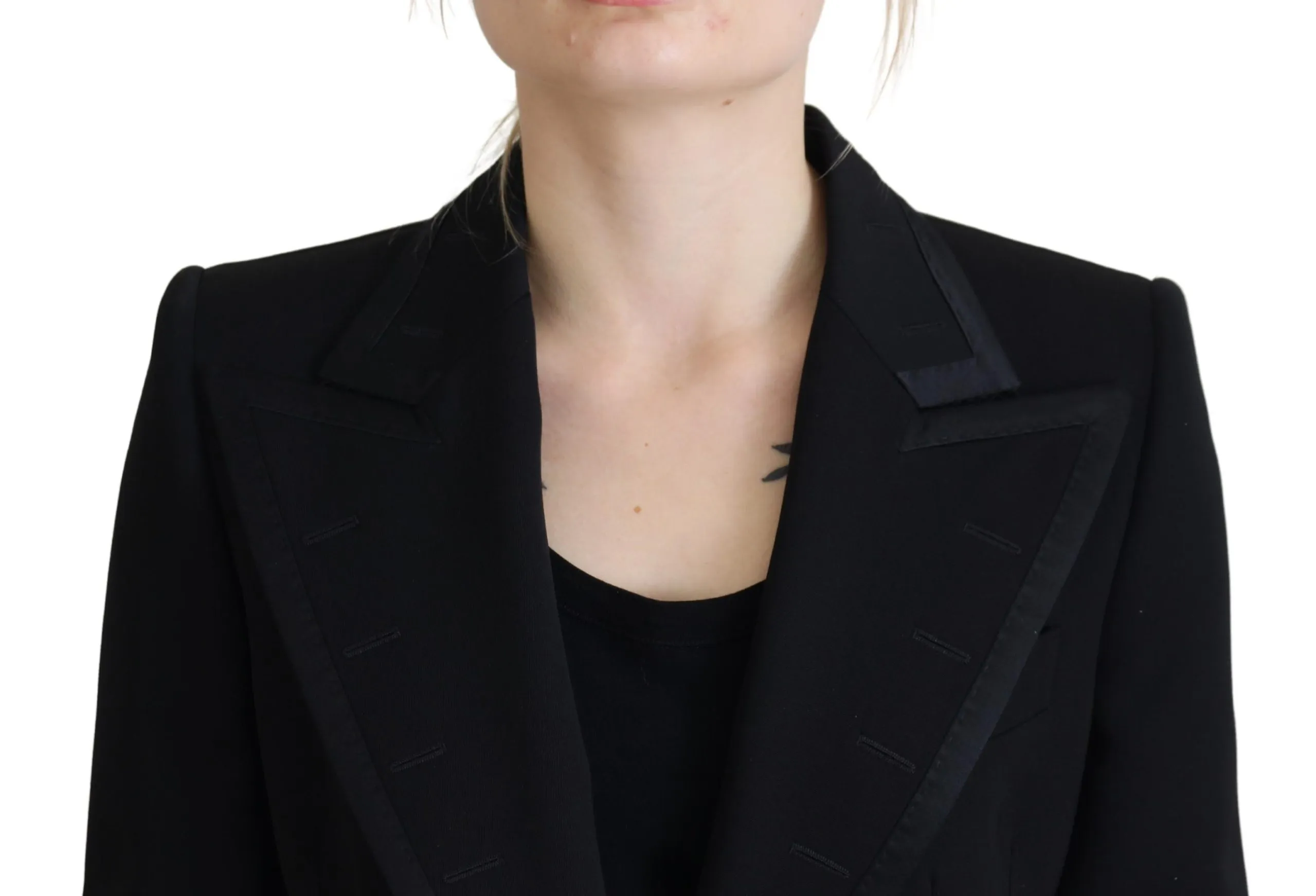 Dolce & Gabbana Women's Elegant Black Trench Blazer Jacket