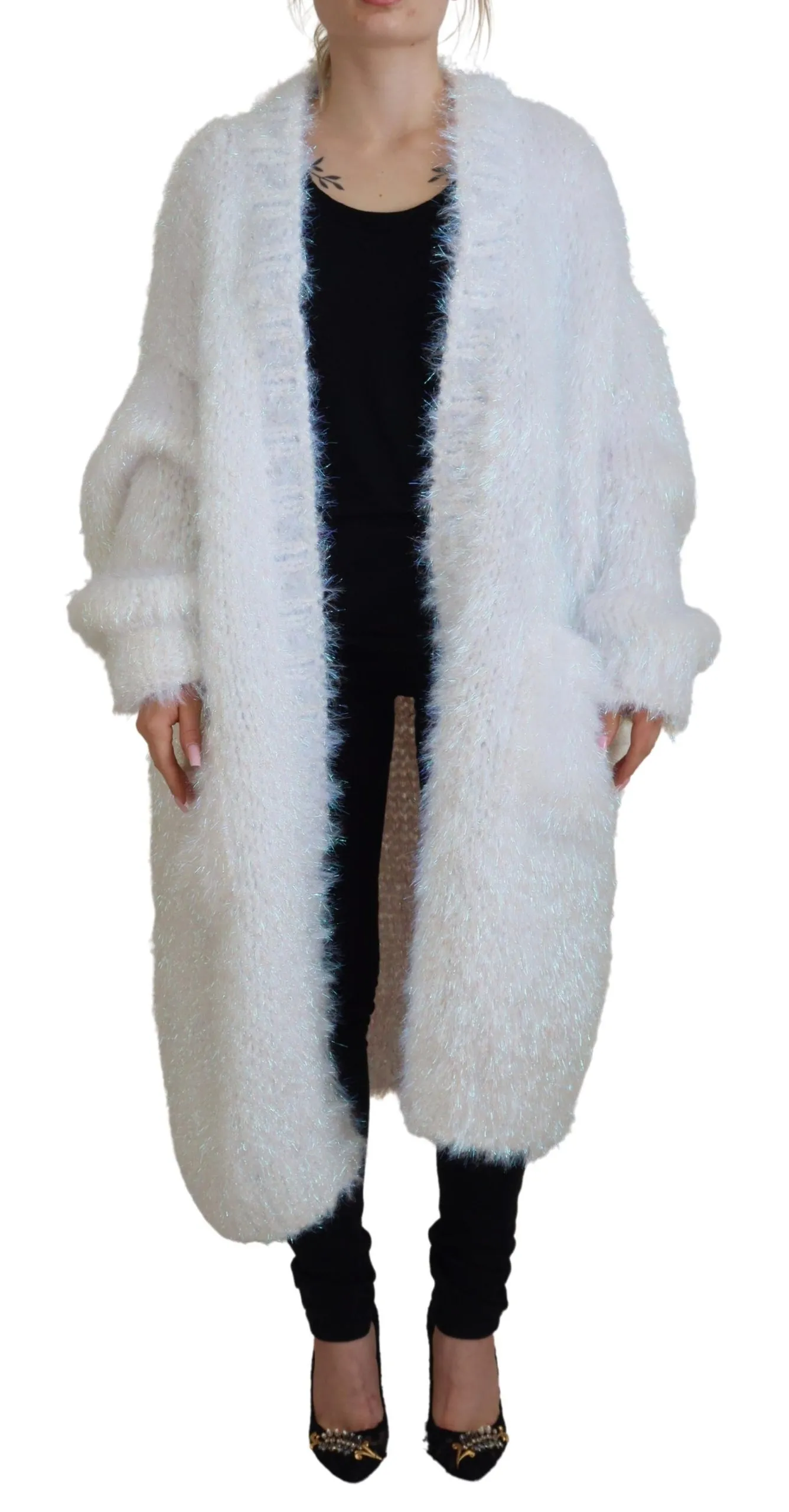 Dolce & Gabbana Women's Elegant White Long Sleeve Cardigan Jacket