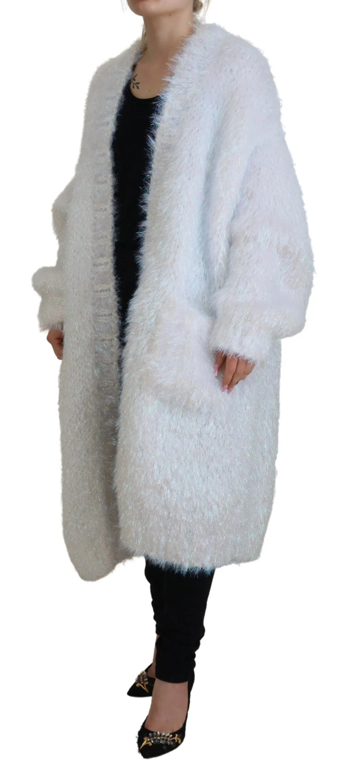 Dolce & Gabbana Women's Elegant White Long Sleeve Cardigan Jacket