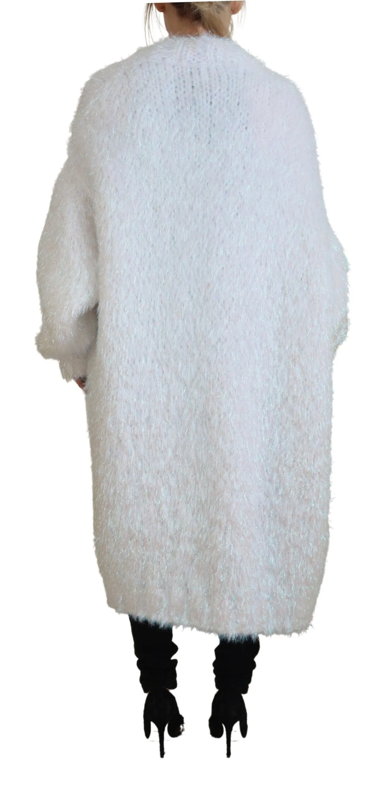 Dolce & Gabbana Women's Elegant White Long Sleeve Cardigan Jacket