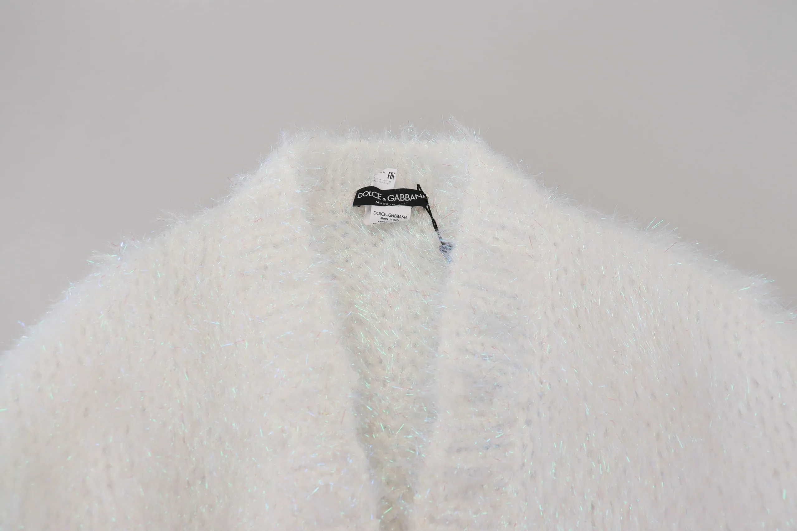 Dolce & Gabbana Women's Elegant White Long Sleeve Cardigan Jacket