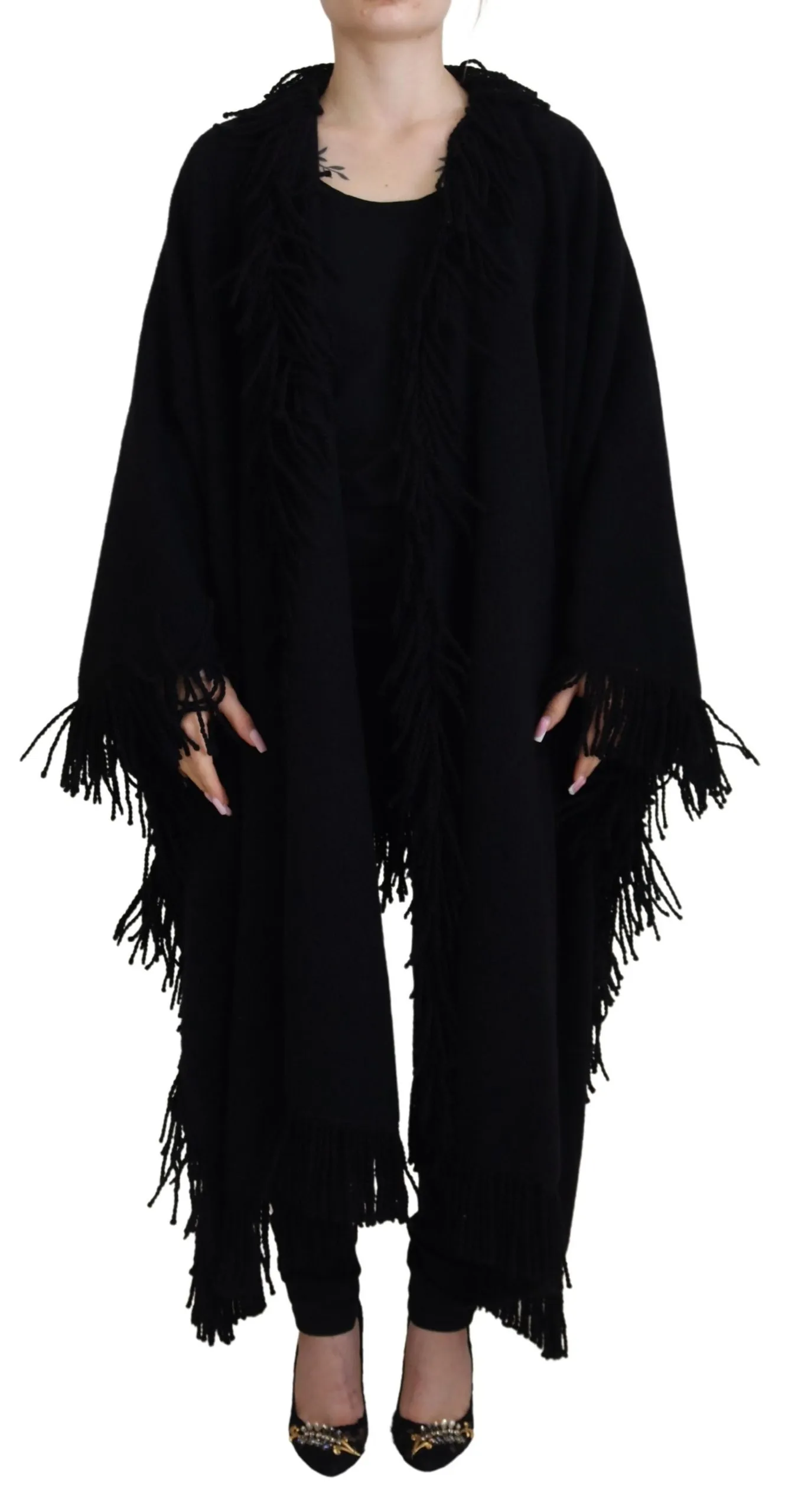 Dolce & Gabbana Women's Elegant Fringe Trim Cardigan Jacket
