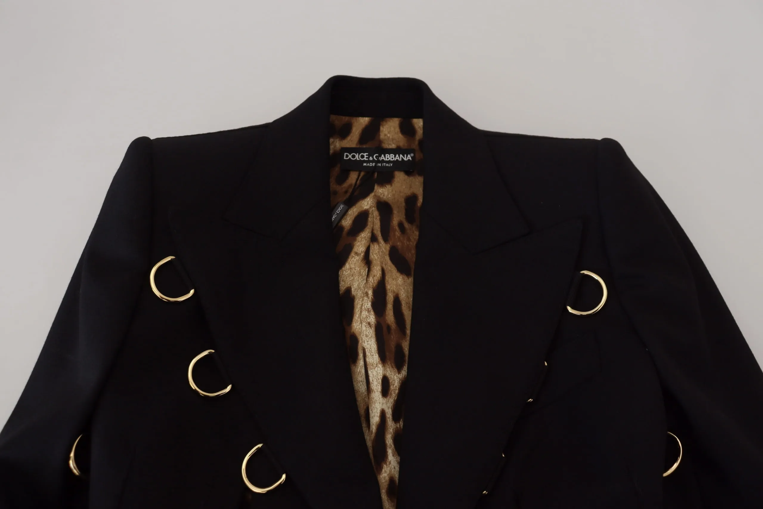 Dolce & Gabbana Women's Elegant Black Wool Blend Jacket with Embellishments