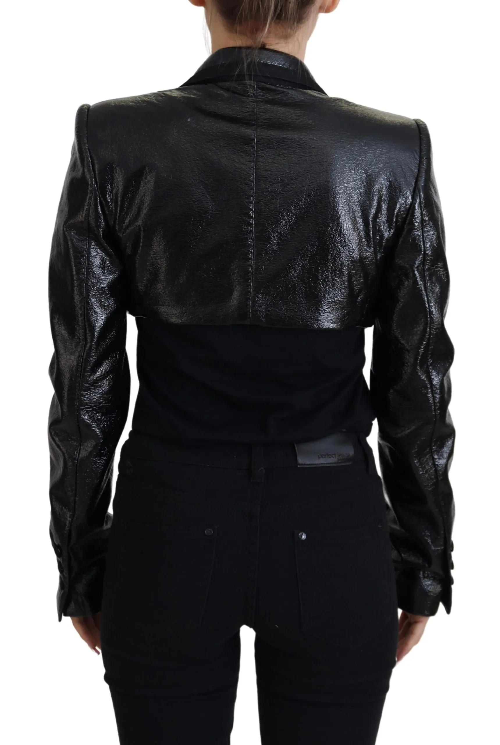 Dolce & Gabbana Women's Elegant Cropped Black Designer Jacket