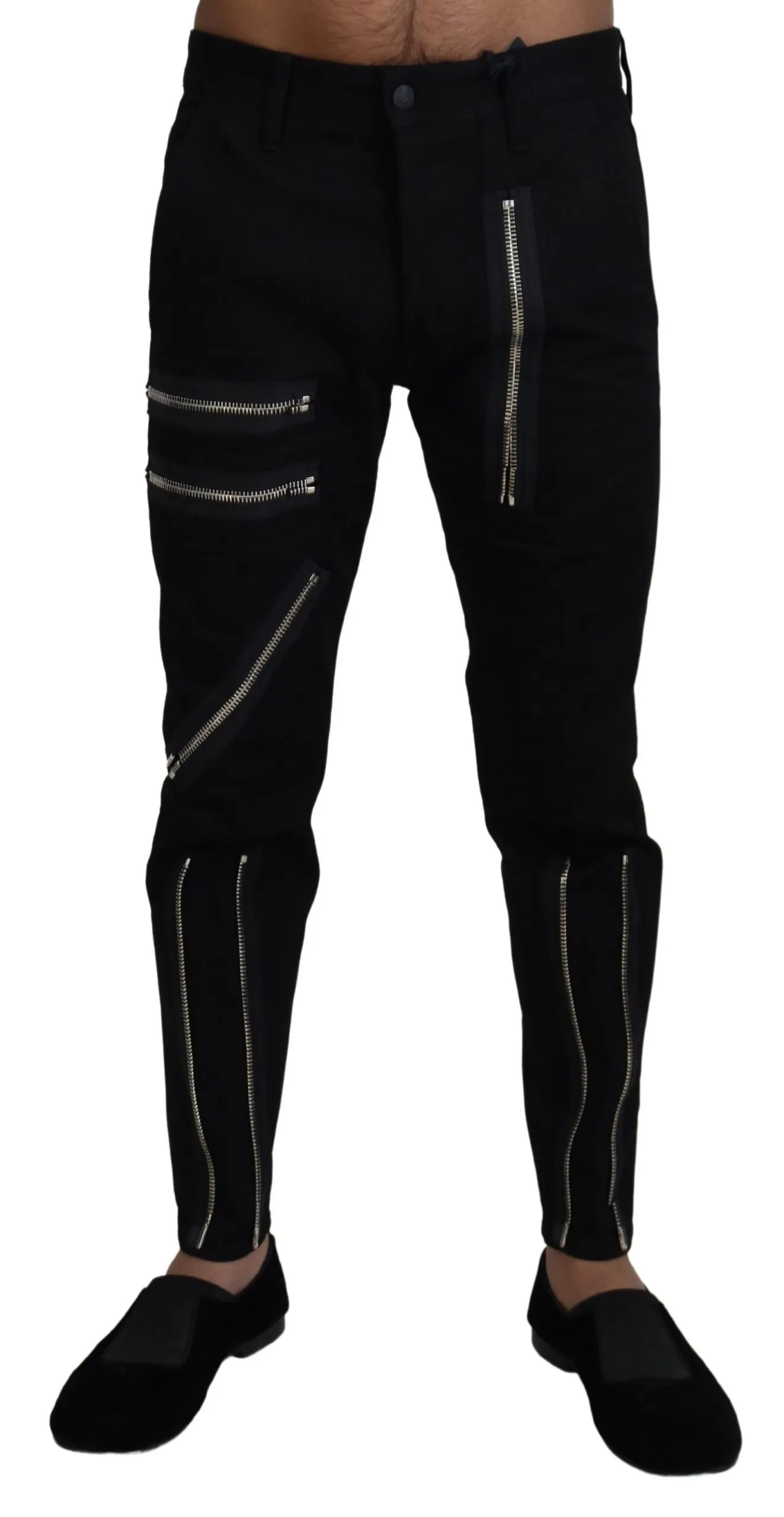 Dsquared² Men's Sleek Black Cotton Blend Pants