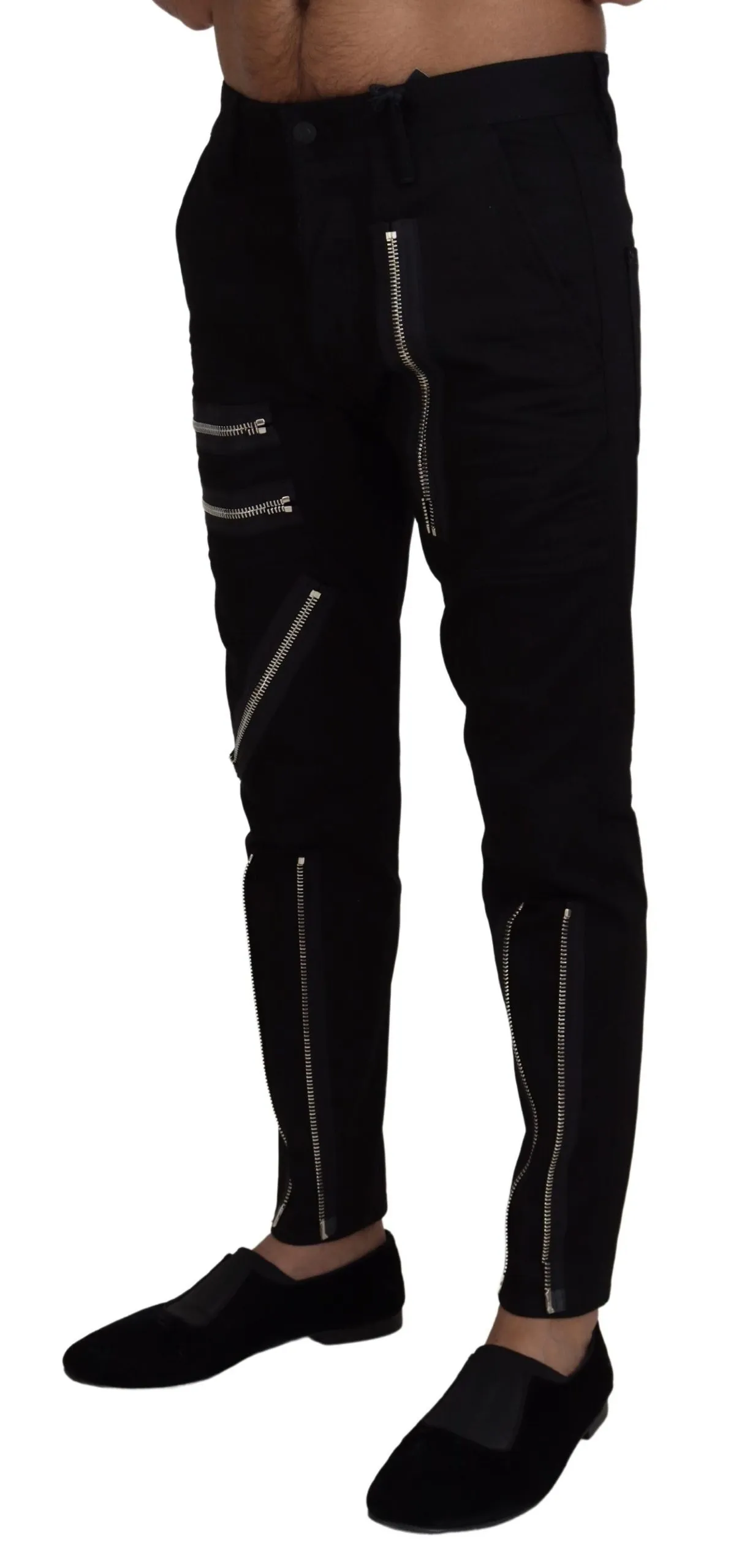 Dsquared² Men's Sleek Black Cotton Blend Pants