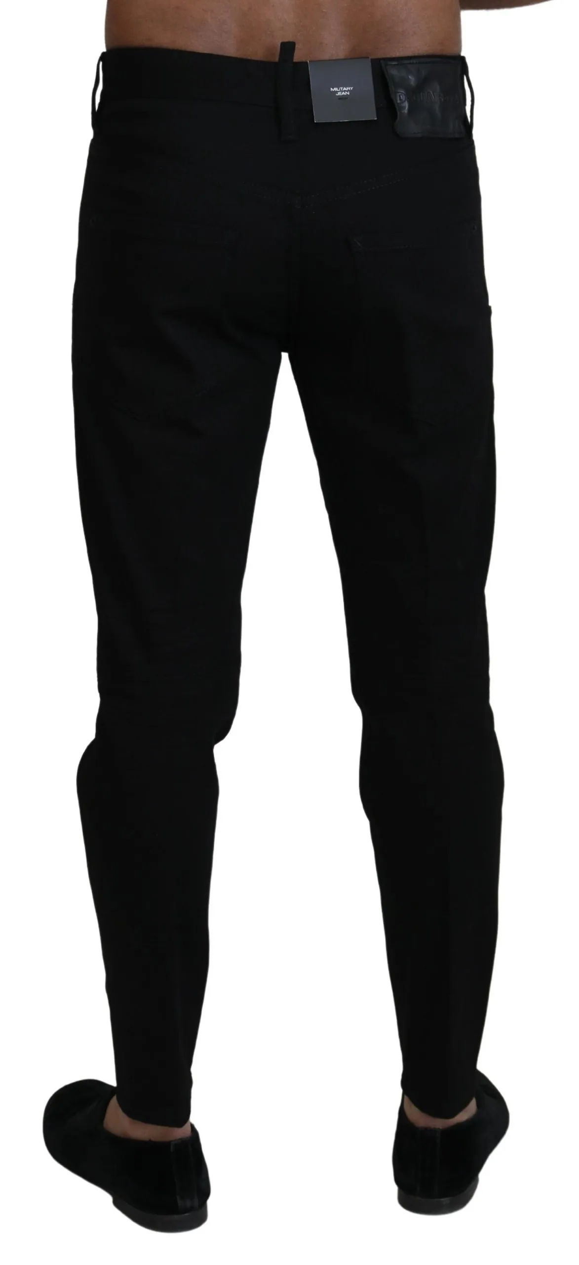 Dsquared² Men's Sleek Black Cotton Blend Pants