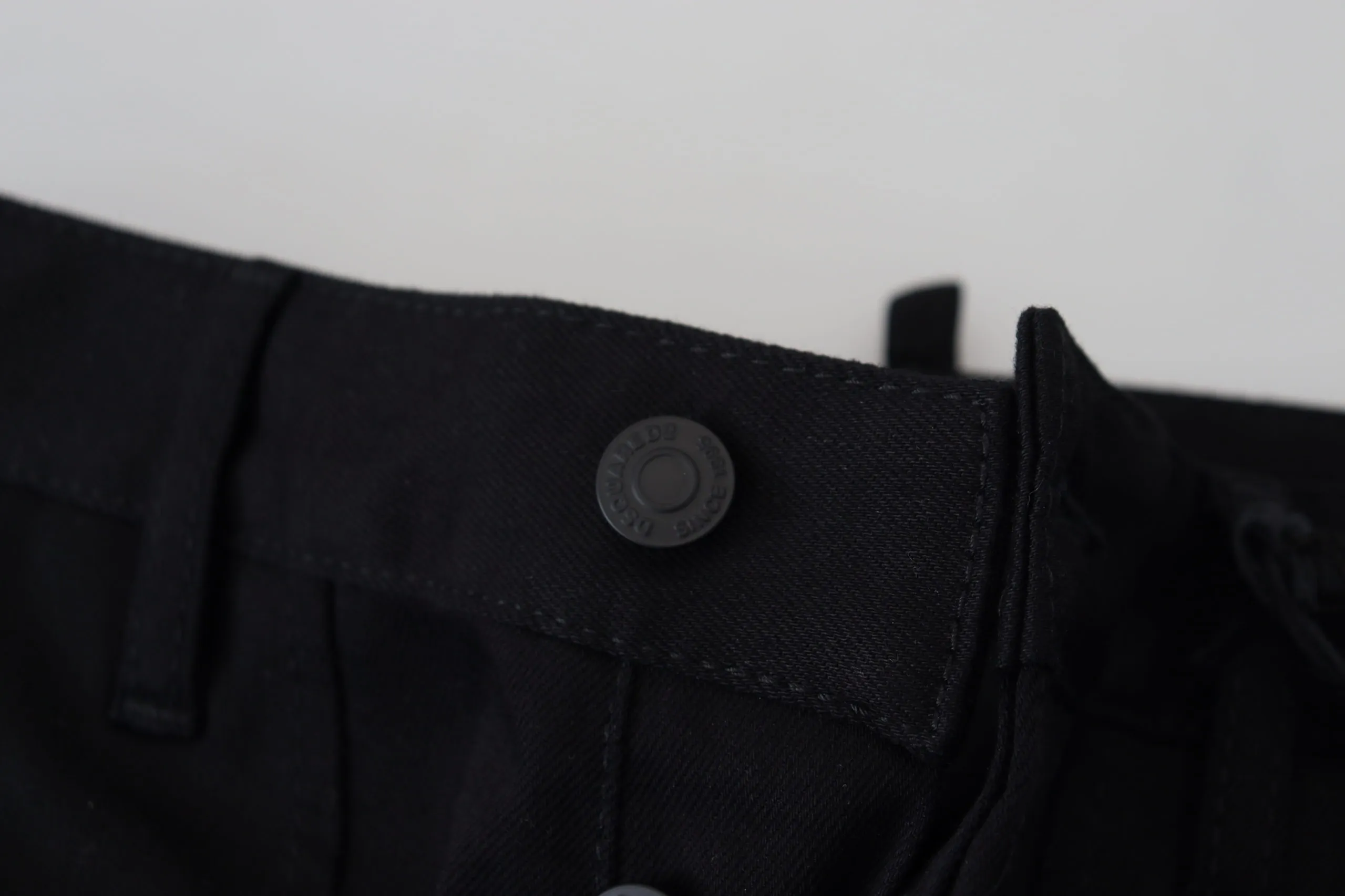 Dsquared² Men's Sleek Black Cotton Blend Pants