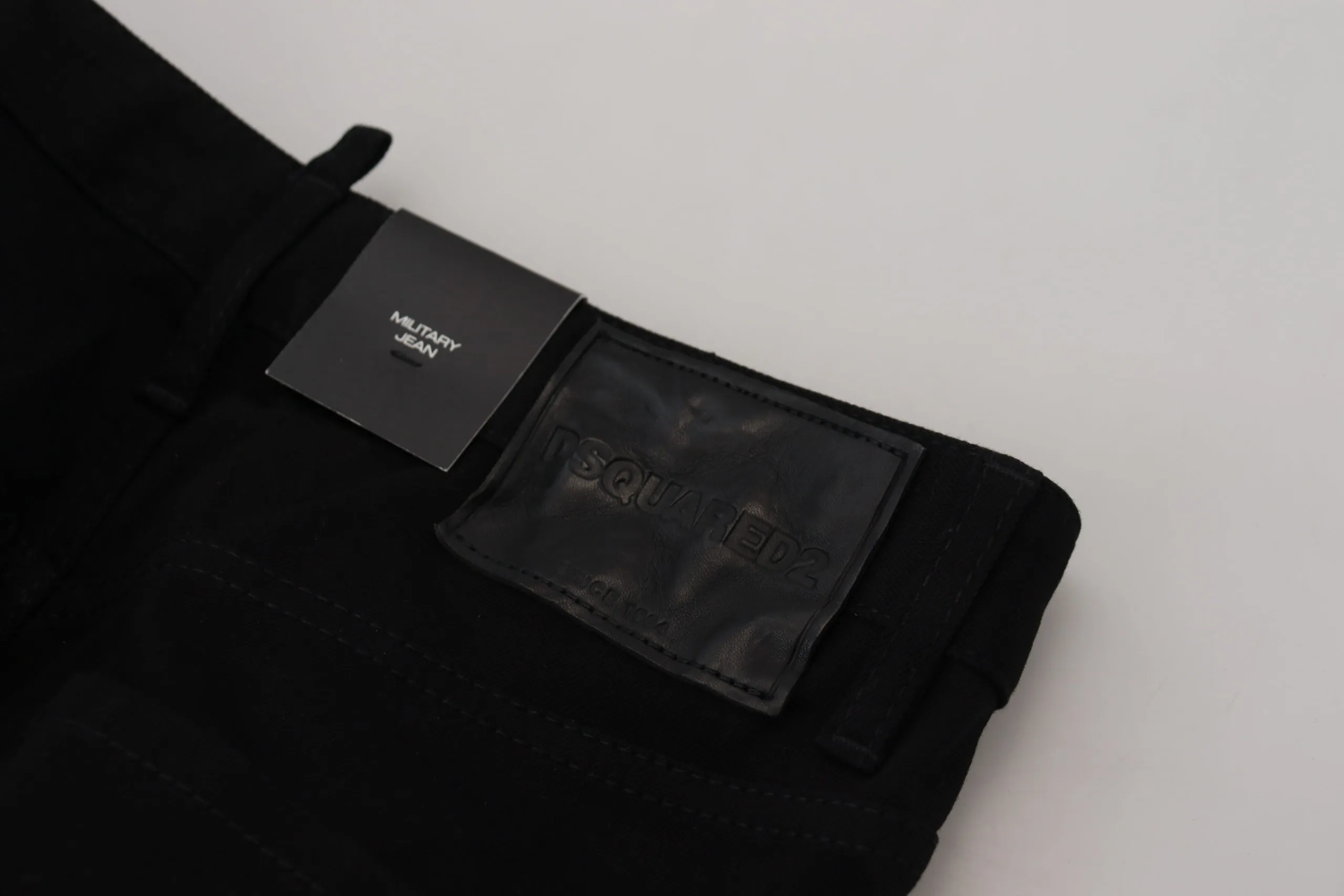 Dsquared² Men's Sleek Black Cotton Blend Pants