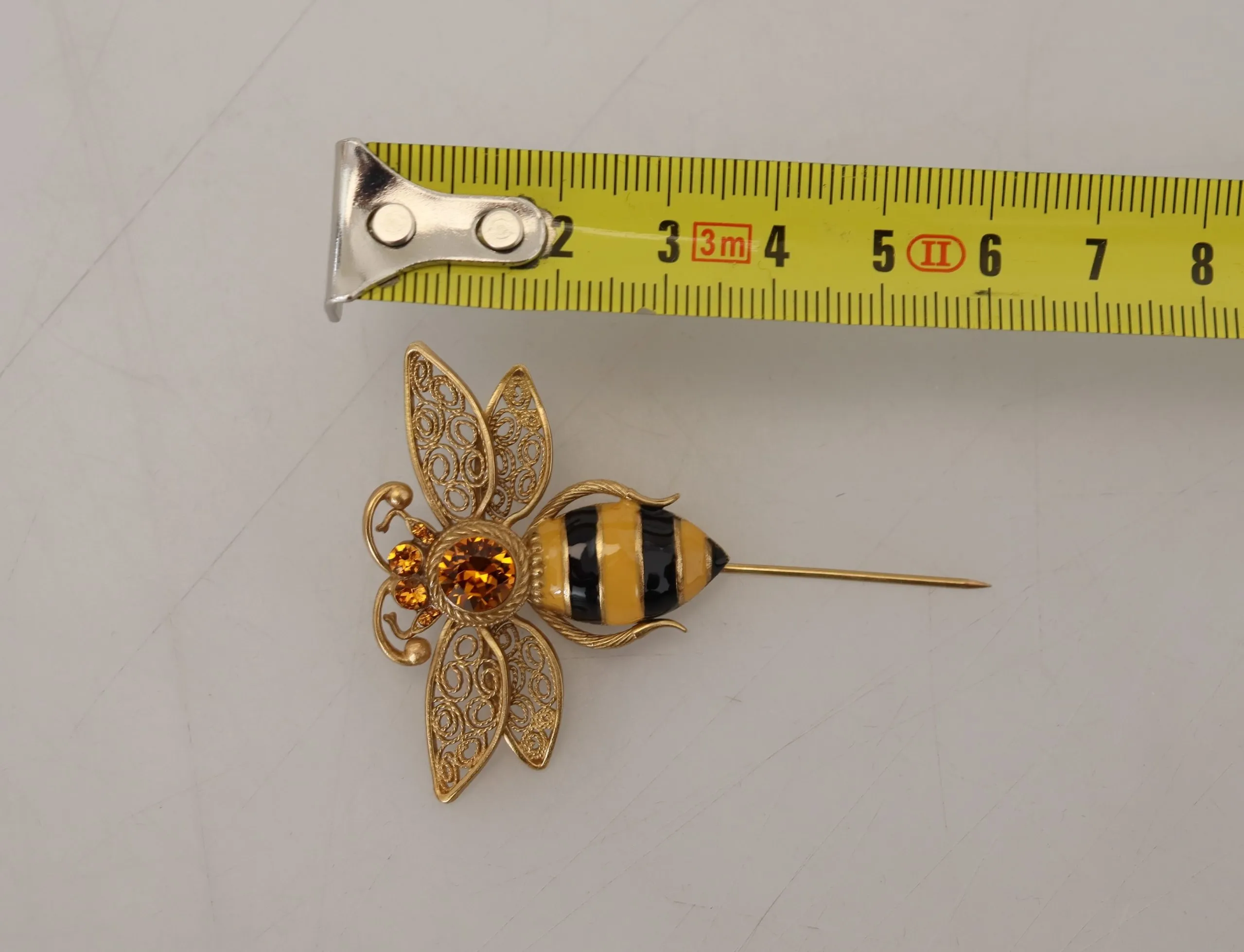 Dolce & Gabbana Men's Gold Plated Crystal Bee Brooch