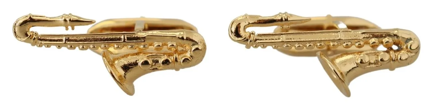 Dolce & Gabbana Men's Elegant Gold Plated Brass Cufflinks