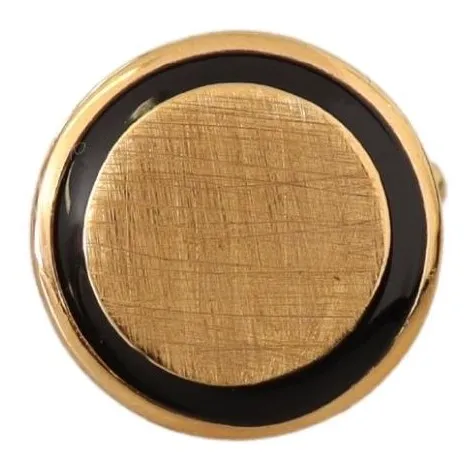 Dolce & Gabbana Men's Elegant Gold-Plated Round Cufflinks