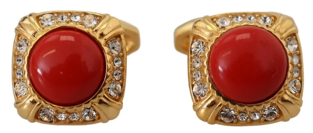 Dolce & Gabbana Men's Elegant Gold Plated Square Cufflinks