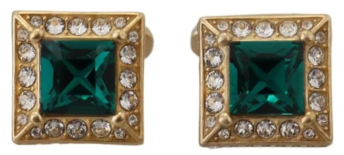 Dolce & Gabbana Men's Elegant Sterling Silver Glass Cufflinks