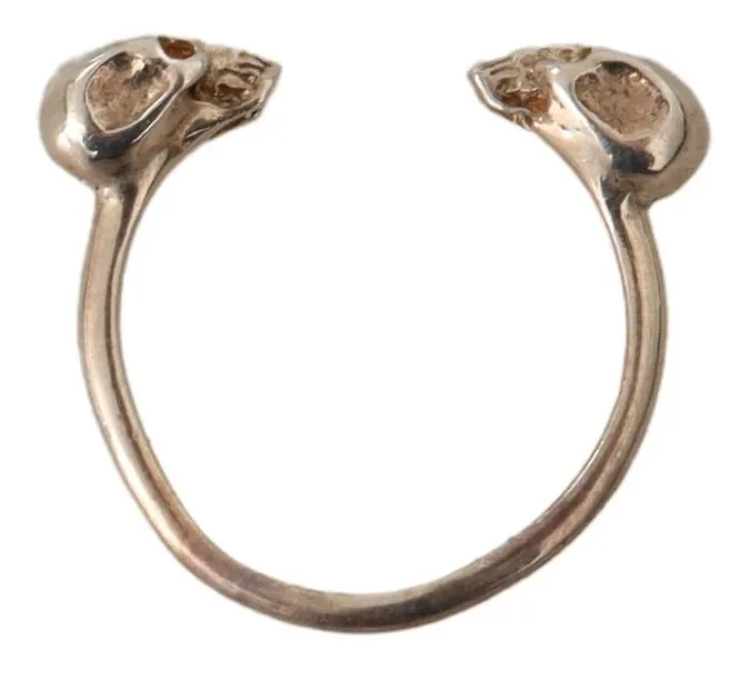 Nialaya Men's Exquisite Silver Skull Statement Ring