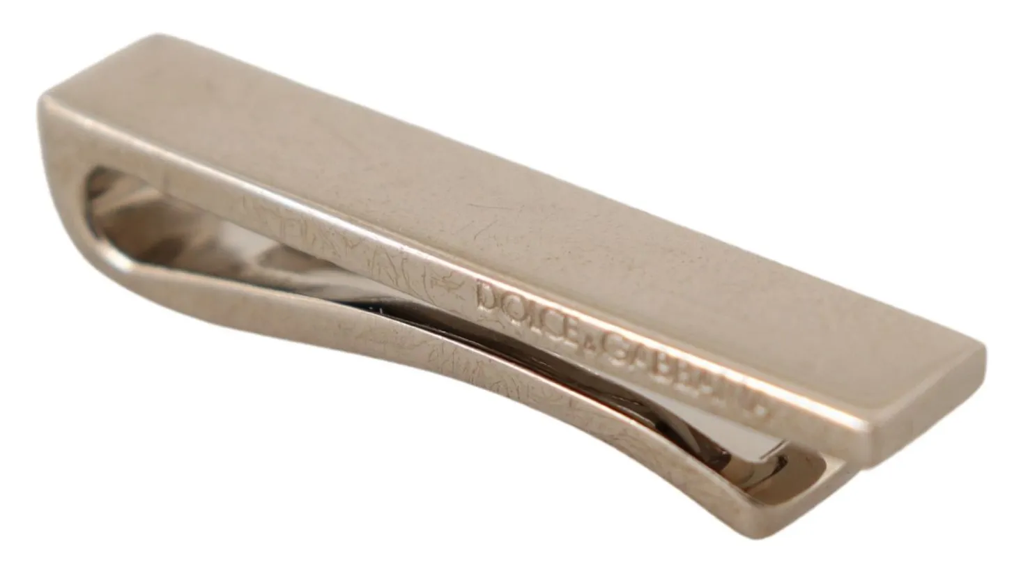 Dolce & Gabbana Men's Elegant Silver Tone Brass Tie Clip