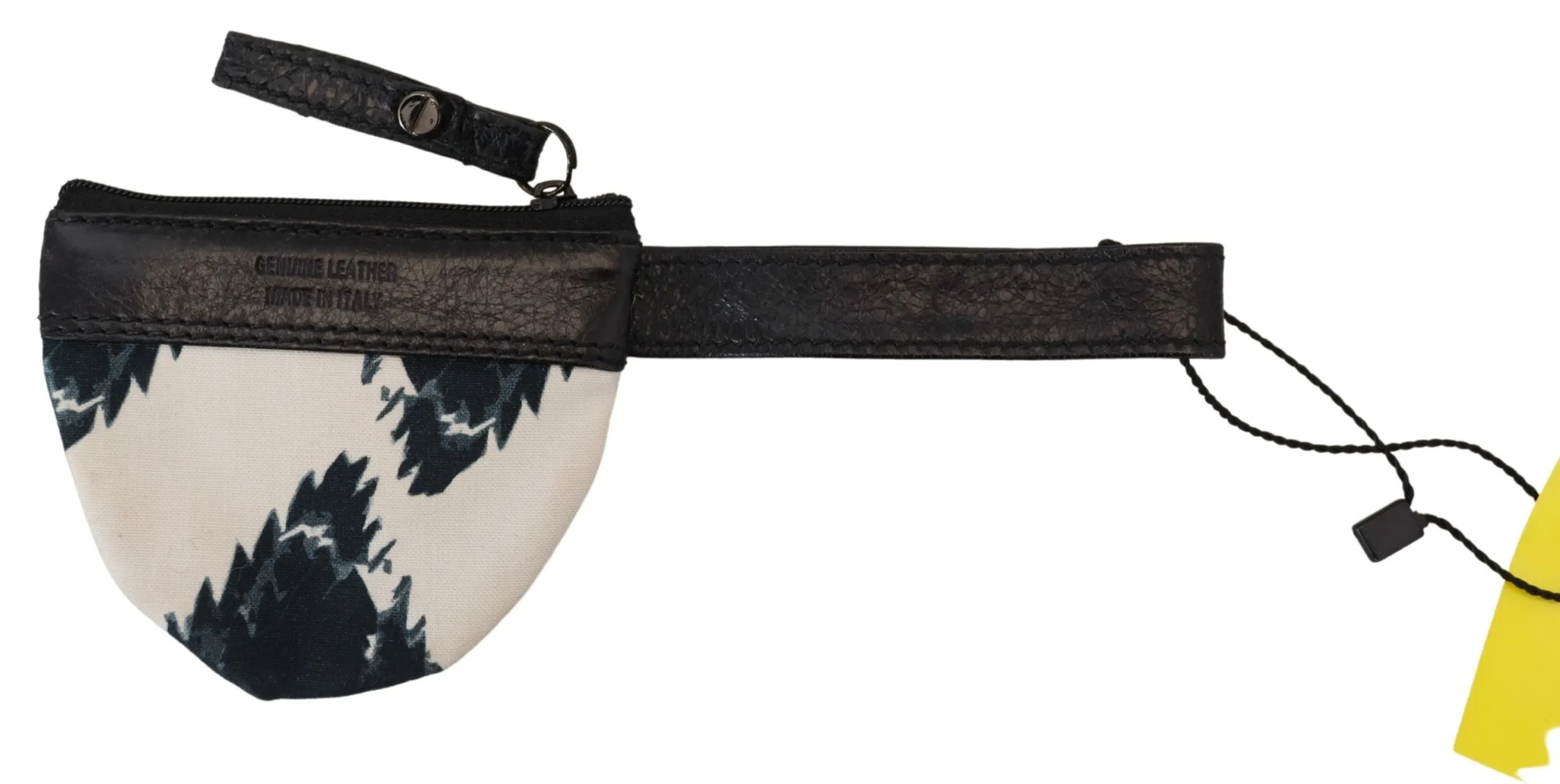 Costume National Women's Chic White Leather Coin Purse with Strap