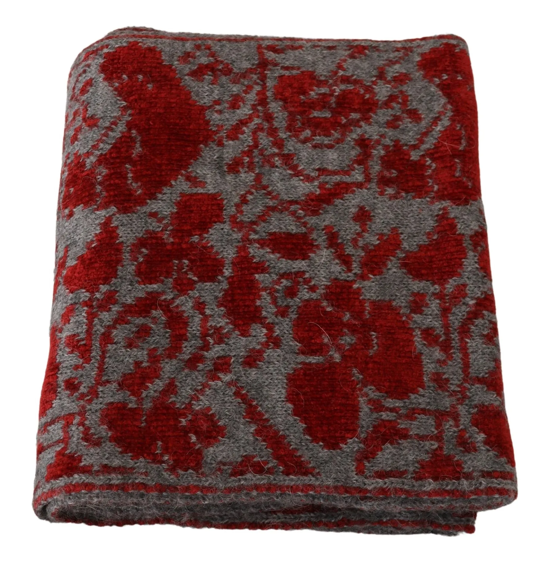 GF Ferre Women's Chic Red and Grey Cotton Wrap Scarf