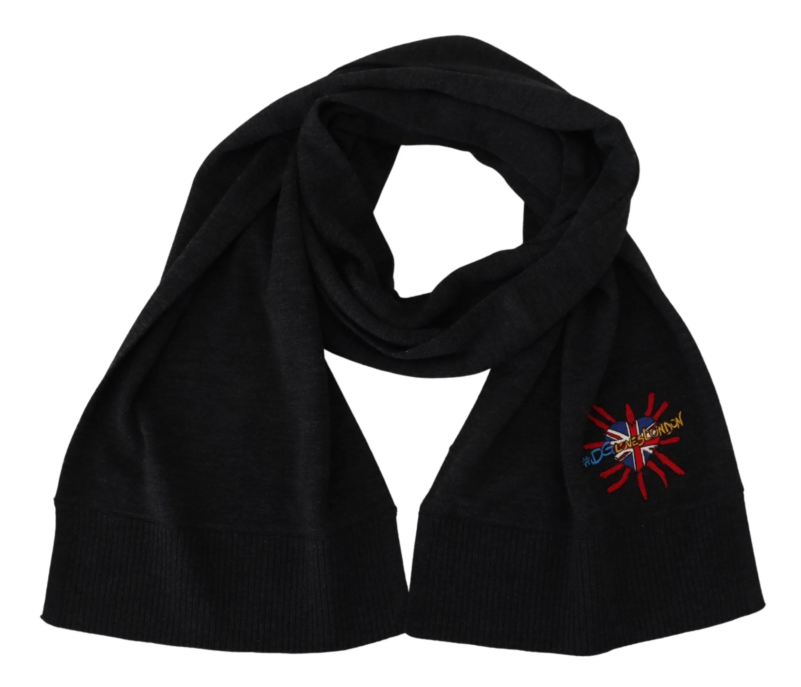 Dolce & Gabbana Women's Elegant Black Wool Scarf Wrap
