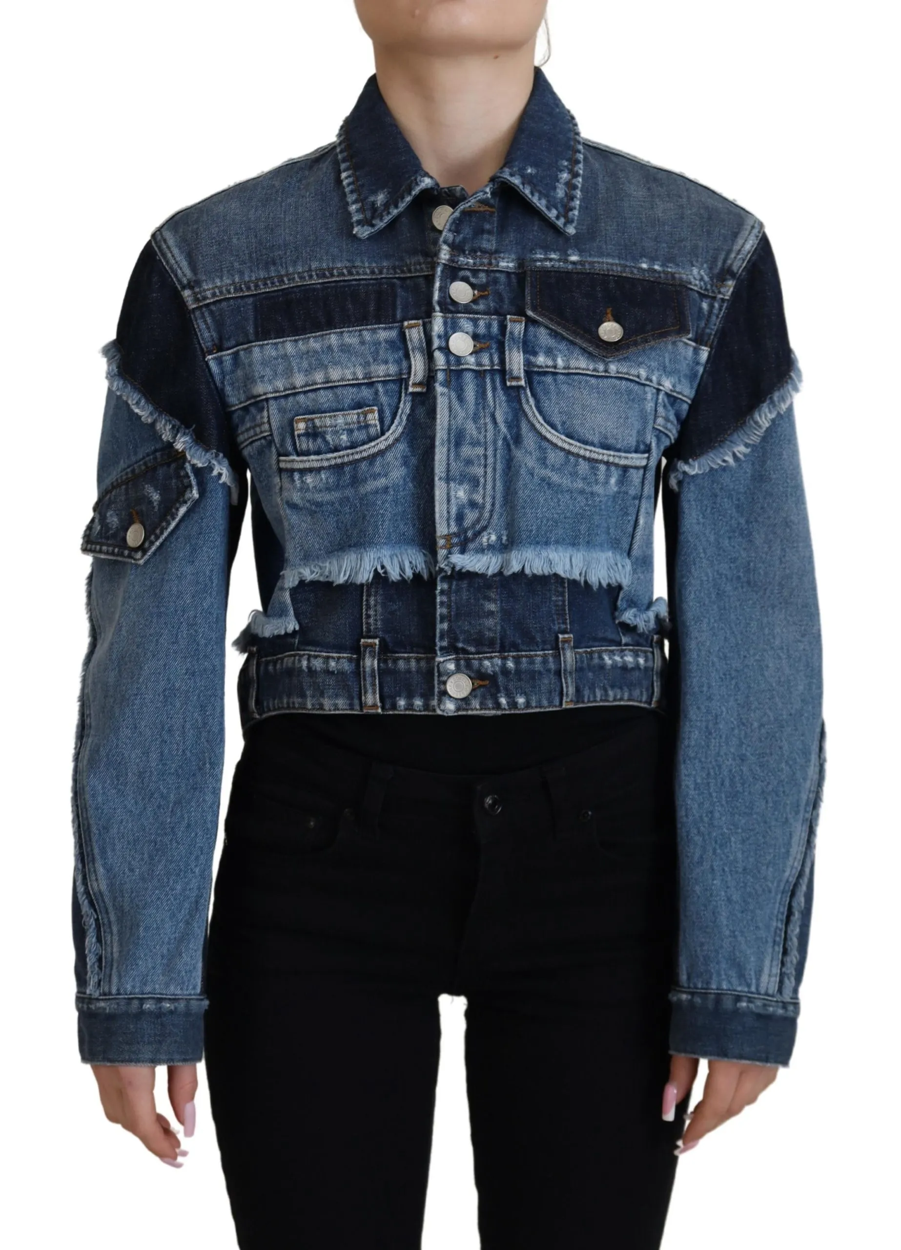 Dolce & Gabbana Women's Chic Blue Wash Short Blouson Jacket