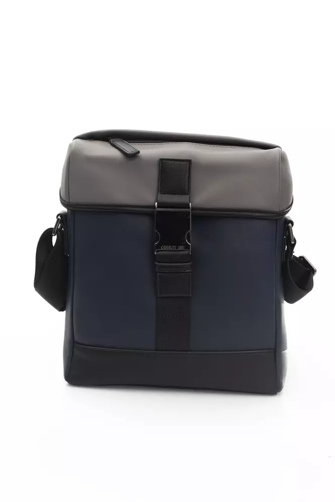 Cerruti 1881 Men's Elegant Blue Messenger Bag with Logo Detail