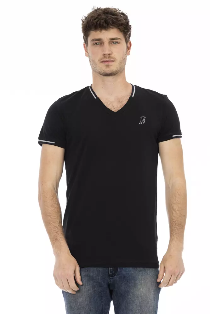Trussardi Action Black Cotton Men TShirt