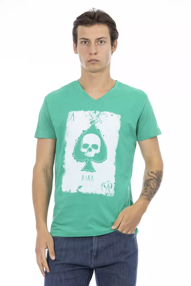 Trussardi Action Green Cotton Men T-Shirt