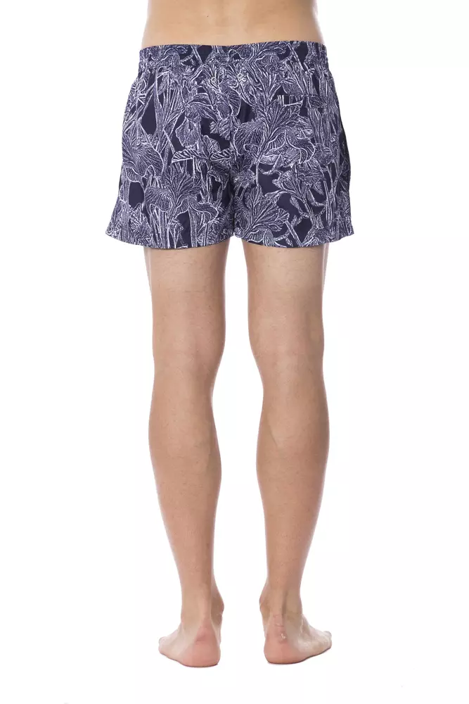 Roberto Cavalli Sport Blue Polyester Men Swimsuit
