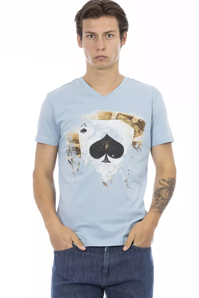 Trussardi Action Light Blue Cotton Men T-Shirt