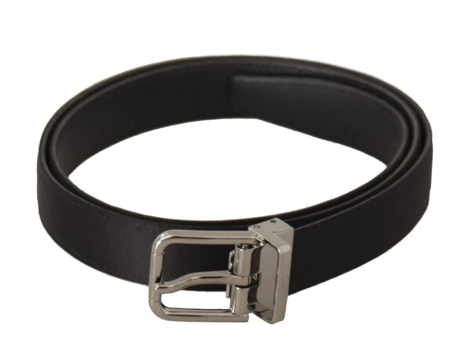 Dolce & Gabbana Men's Elegant Black Leather Belt with Metal Buckle