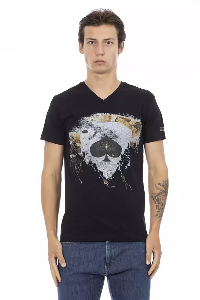 Trussardi Action Black Cotton Men T-Shirt