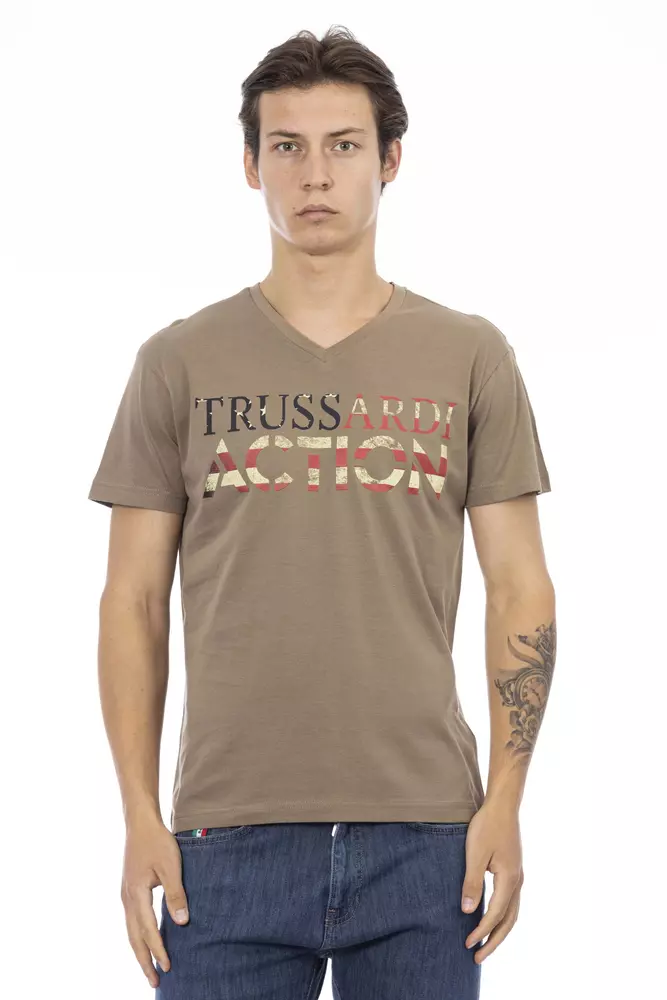Trussardi Action Men's Brown Cotton Men's T-Shirt