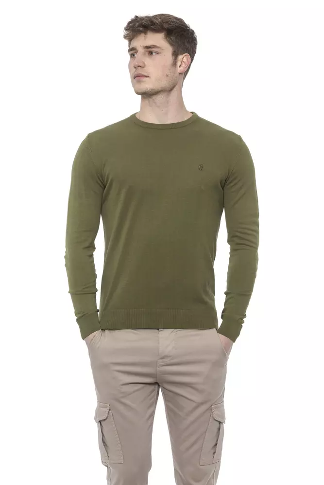 Conte of Florence Green Cotton Men Sweater