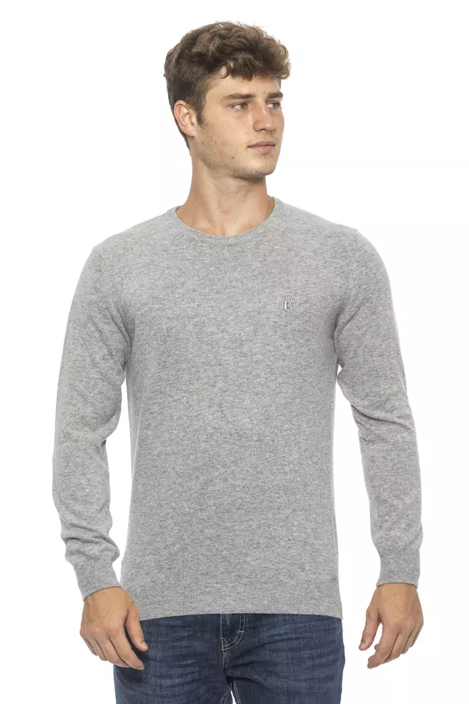 Conte of Florence Men's Silver Wool Men's Sweater