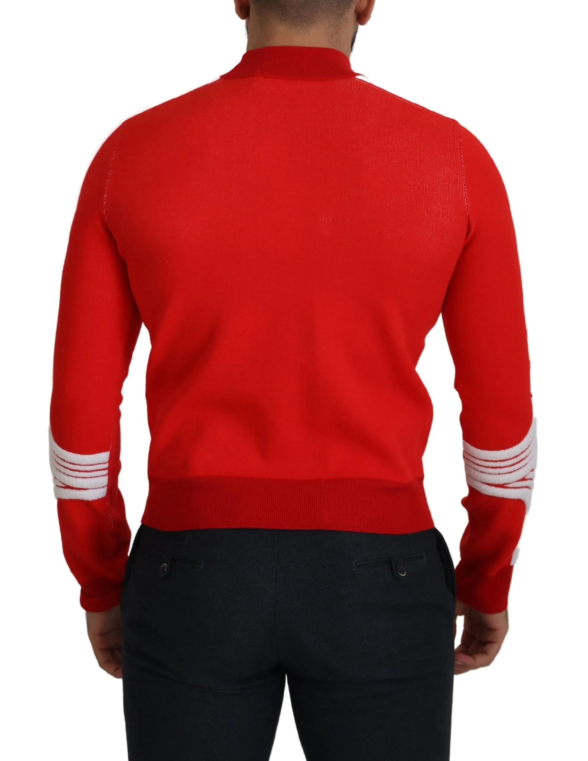 GCDS Men's Elegant Red Pullover Sweater for Men