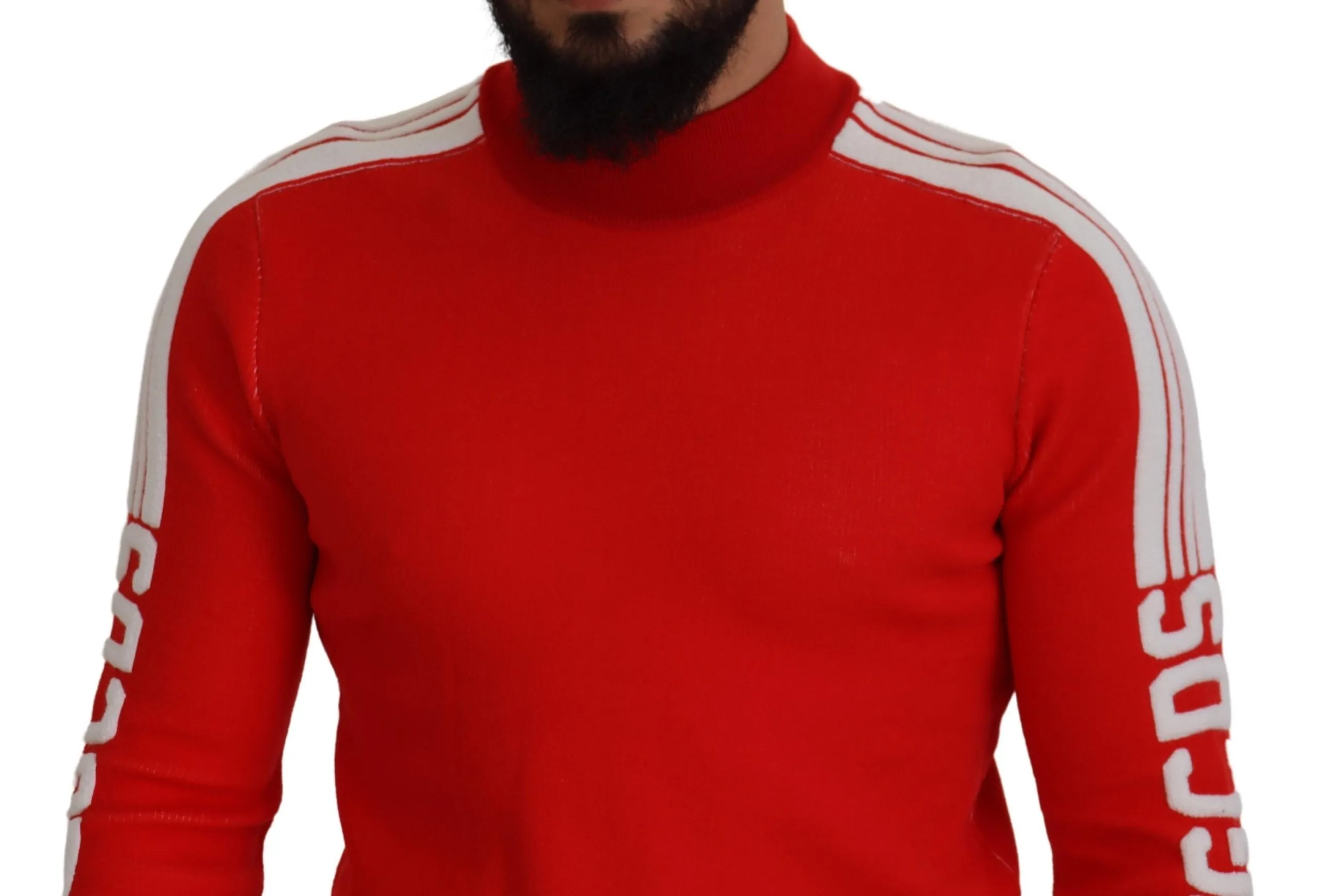 GCDS Men's Elegant Red Pullover Sweater for Men