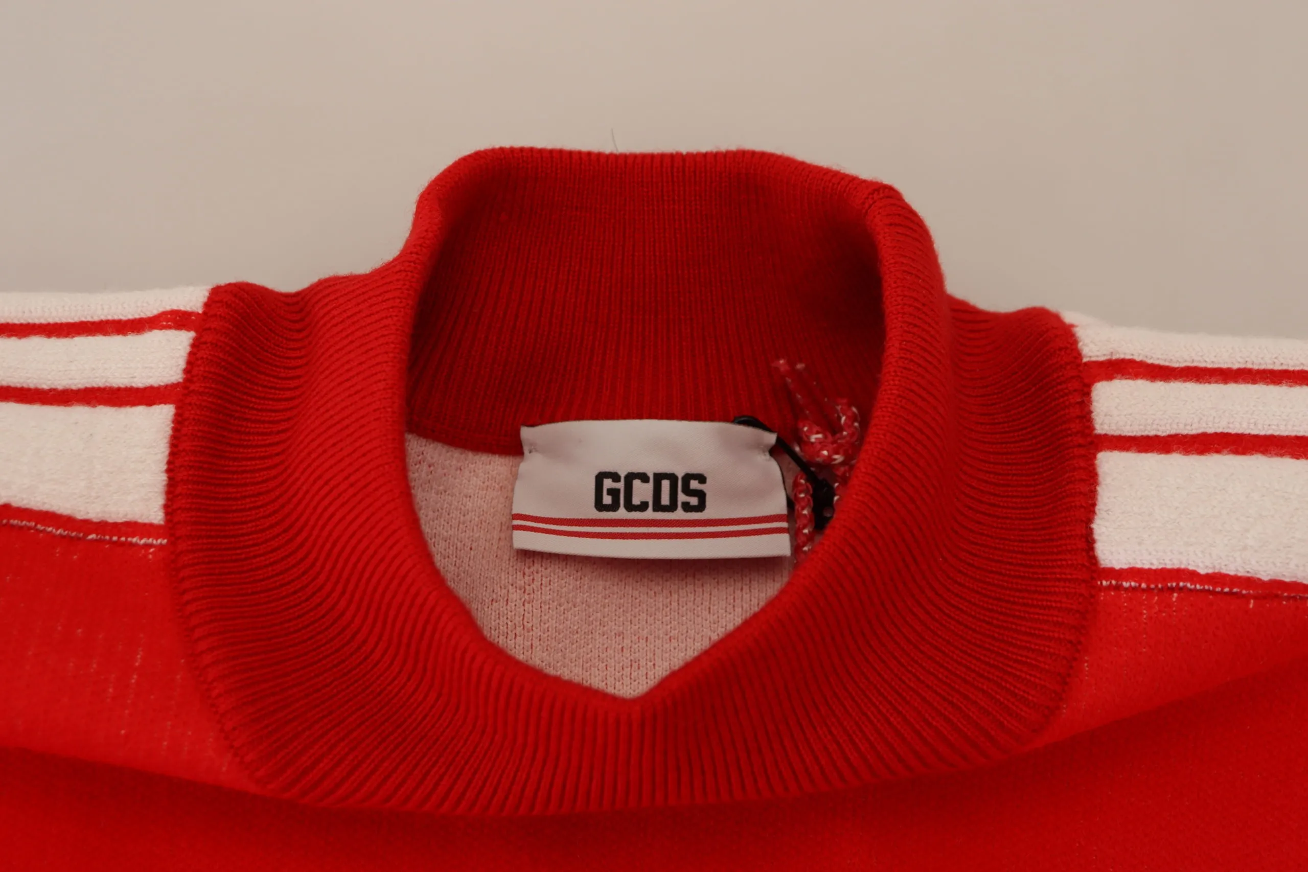 GCDS Men's Elegant Red Pullover Sweater for Men