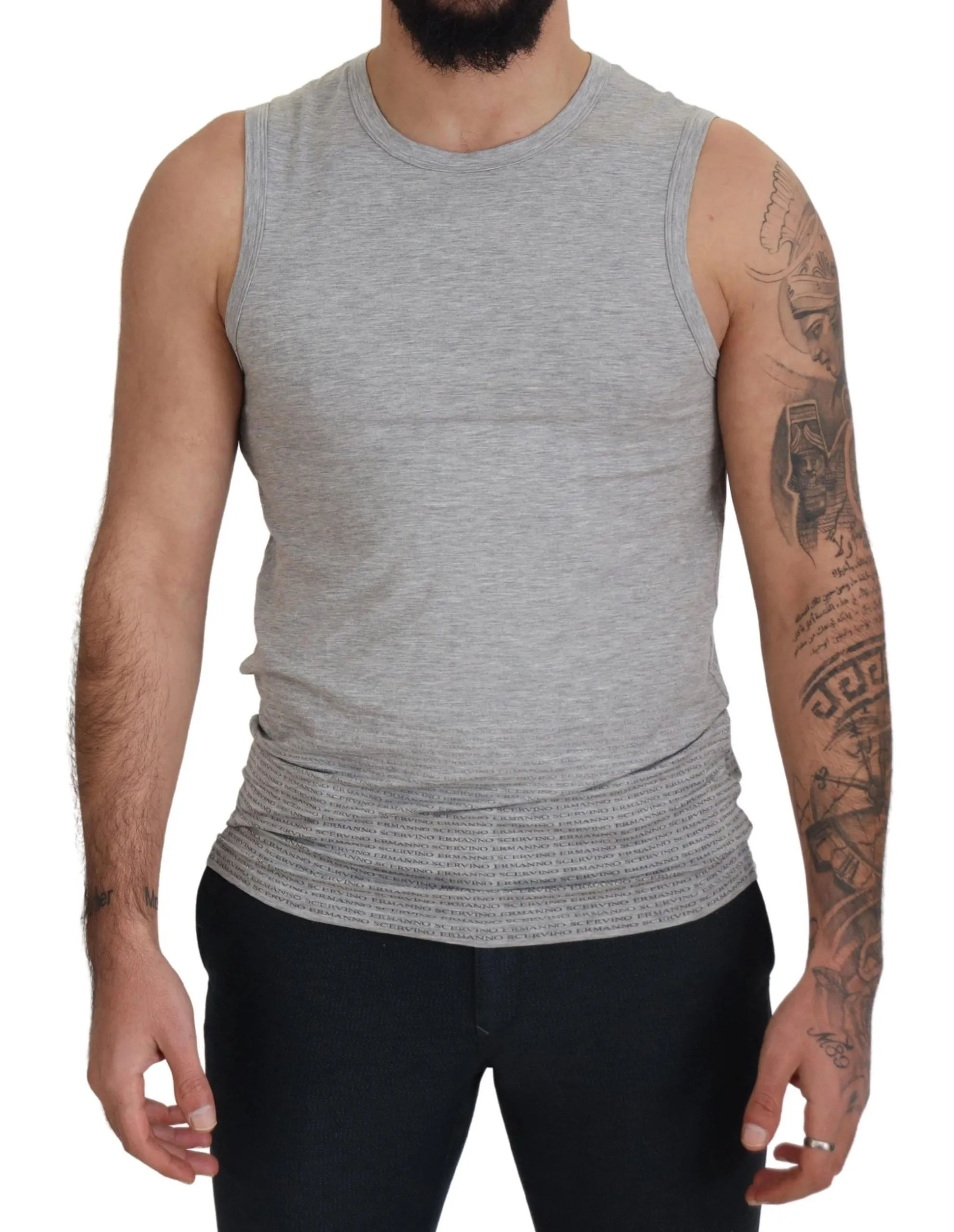 Ermanno Scervino Men's Chic Gray Sleeveless Crewneck Tee