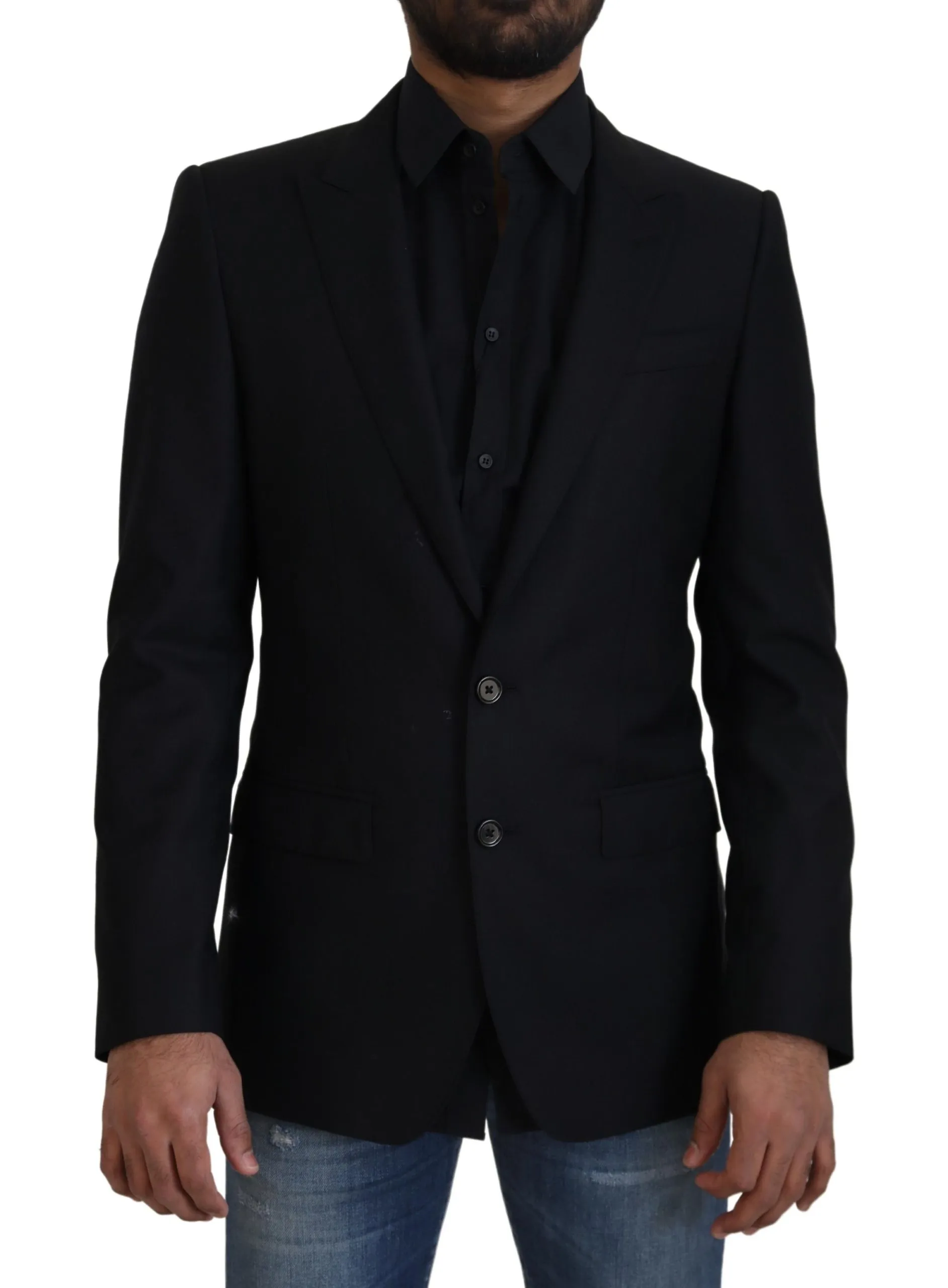 Dolce & Gabbana Men's Elegant Slim Fit Wool-Silk Blazer