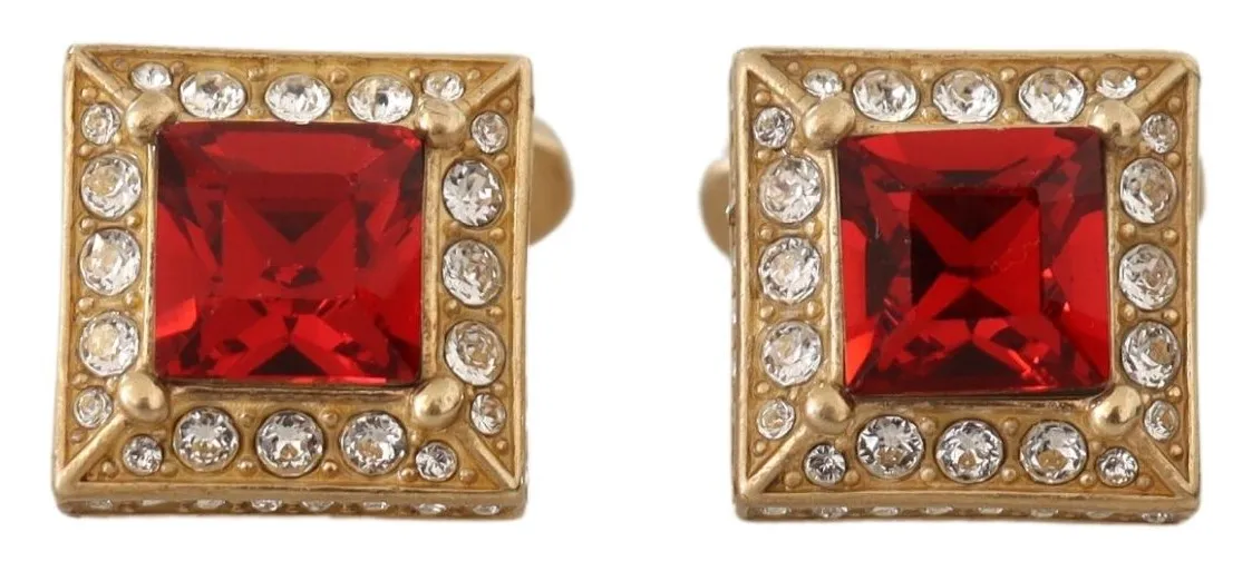 Dolce & Gabbana Men's Elegant Gold-Tone Square Cufflinks
