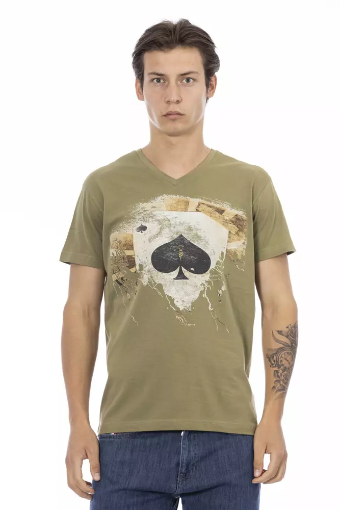 Trussardi Action Green Cotton Men T-Shirt