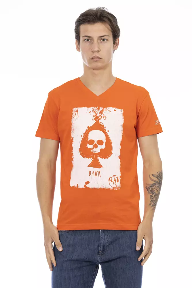 Trussardi Action Orange Cotton Men T-Shirt