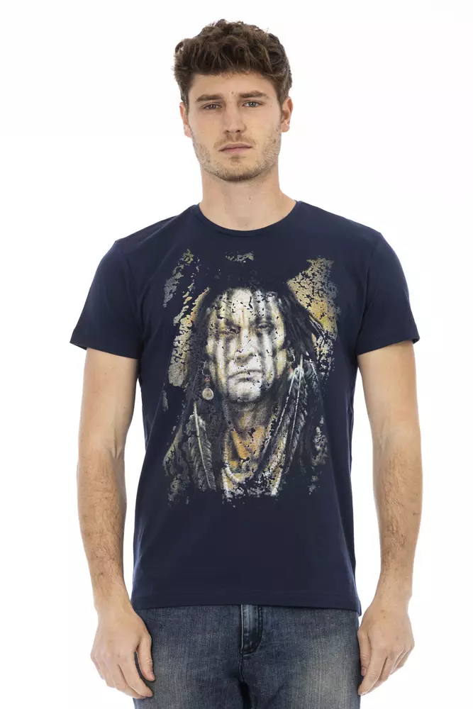 Trussardi Action Blue Cotton Men T-Shirt