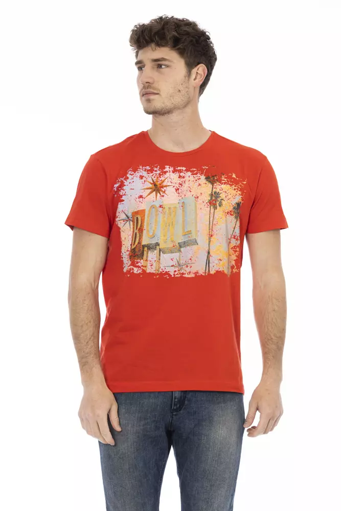 Trussardi Action Red Cotton Men T-Shirt