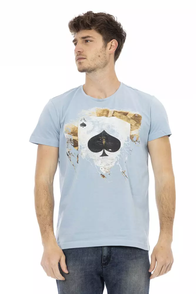 Trussardi Action Light Blue Cotton Men T-Shirt