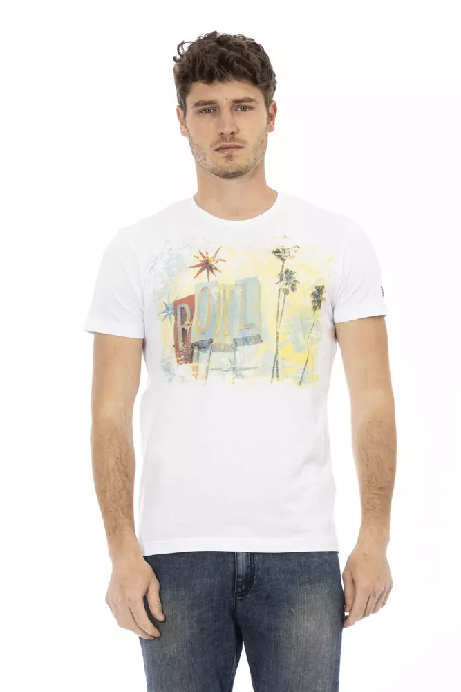 Trussardi Action White Cotton Men T-Shirt