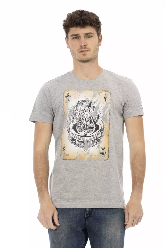 Trussardi Action Gray Cotton Men T-Shirt