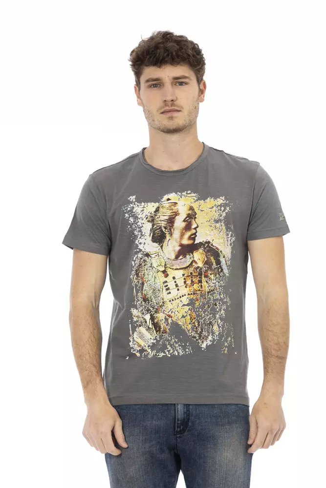 Trussardi Action Gray Cotton Men T-Shirt